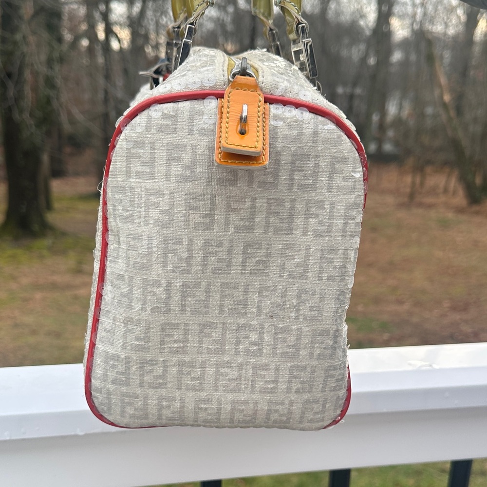 Fendi Sequin-Embellished Zucchino Boston Bag - Picture 8 of 16